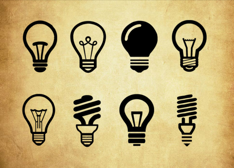各种创意的灯泡PS笔刷资源 - 精选各种创意的灯泡元素，适用于工具设备类设计-25虚拟网