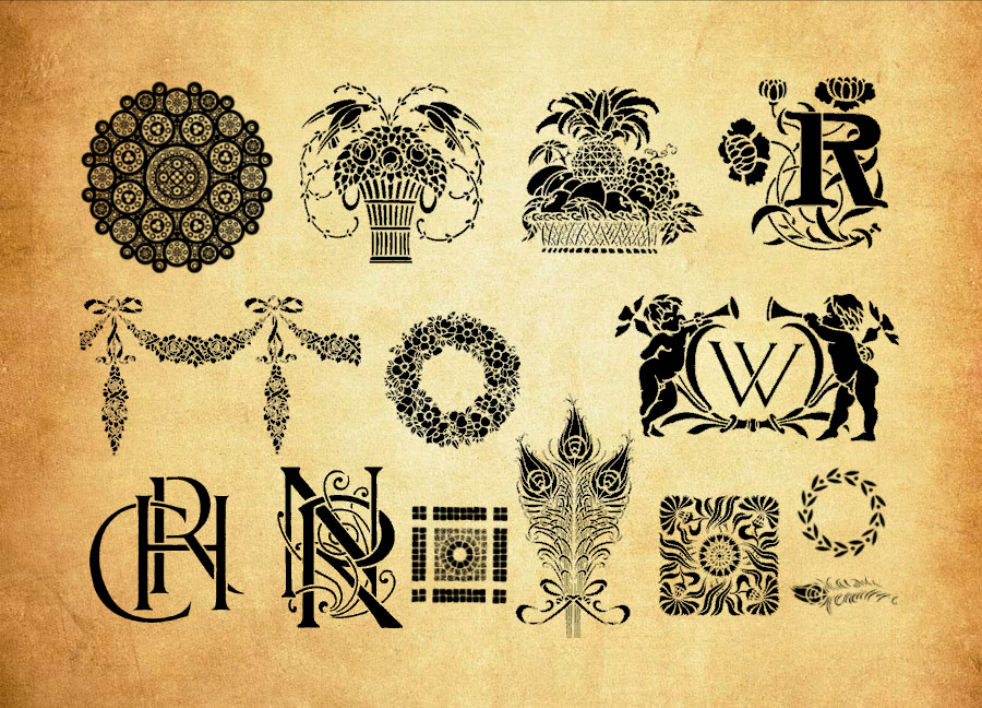 各种创意的花纹图案PS笔刷 – 高效各种创意的花纹图案设计工具，节省80%手动绘制时间-25虚拟网