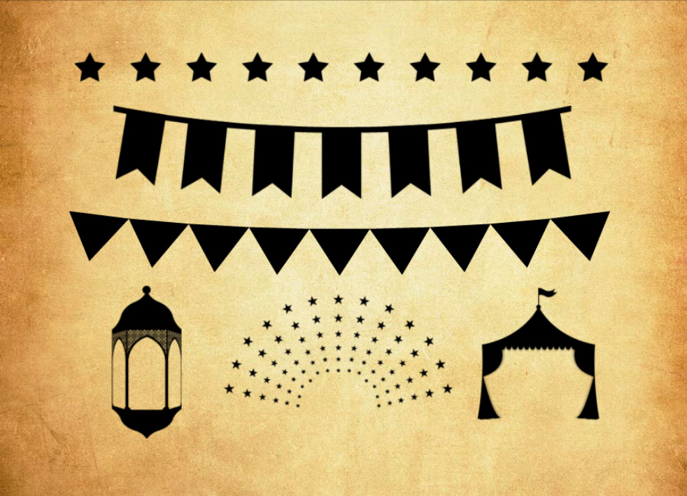 花枝钟表和窗户等装饰元素PS笔刷 - 精美花枝钟表和窗户等装饰元素装饰元素，提高设计作品视觉吸引力-25虚拟网