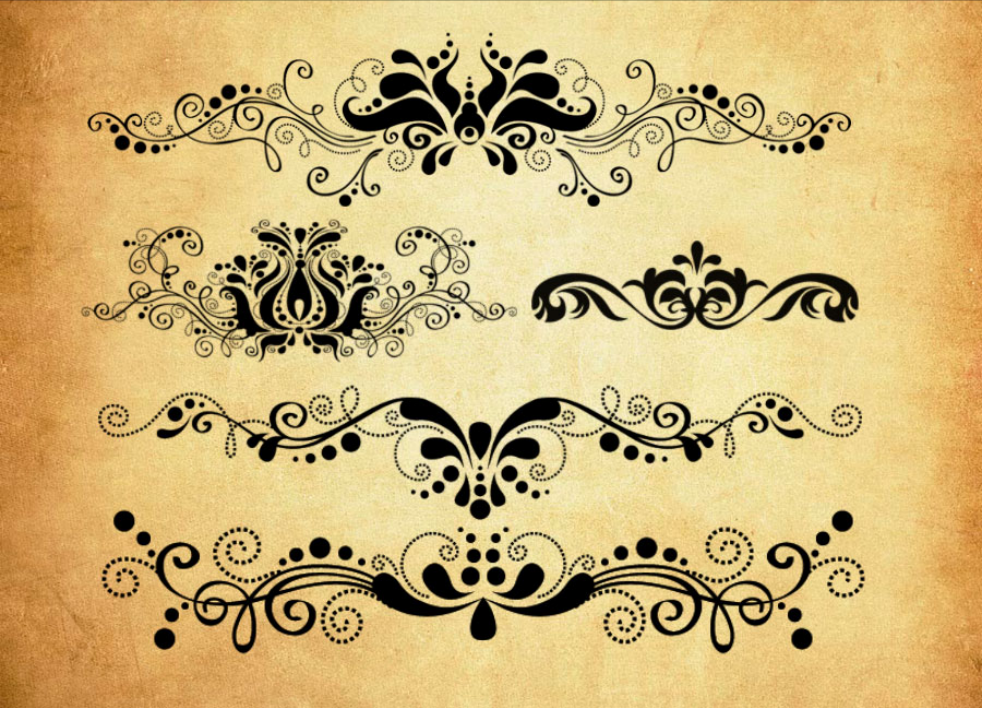 唯美的对称花纹装饰PS笔刷 - 高效唯美的对称花纹装饰设计工具，节省80%手动绘制时间-25虚拟网