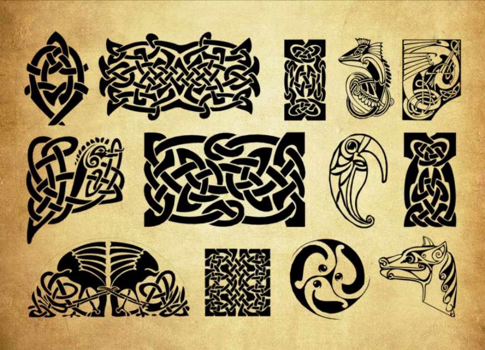 专业图腾花纹PS笔刷 - 包含高品质图腾花纹样式，兼容Photoshop全版本-25虚拟网