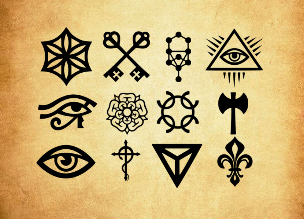 高清晰炼金术符号PS笔刷 - 多功能高清晰炼金术符号素材，适用于各类设计项目-25虚拟网