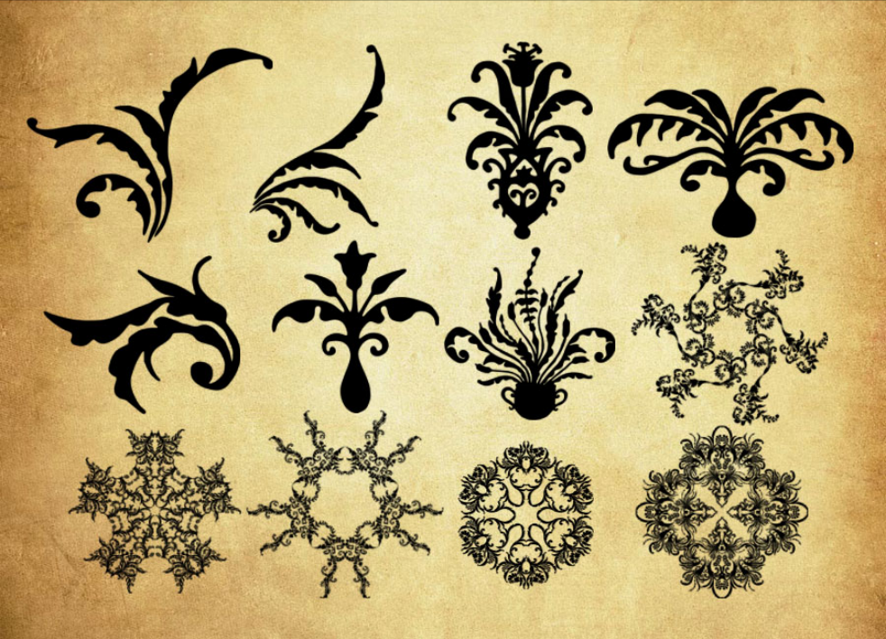 圆形花纹和时尚花纹PS笔刷资源 - 精选圆形花纹和时尚花纹元素，适配花纹类设计-25虚拟网