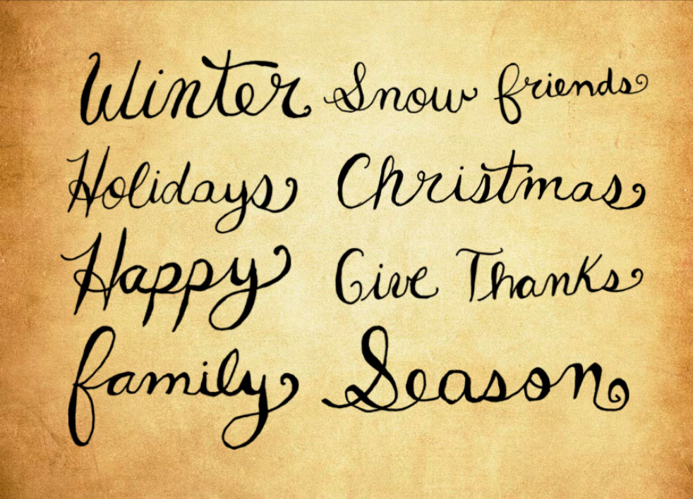 精选圣诞节手绘艺术字设计PS笔刷 - 高品质圣诞节手绘艺术字设计资源,提高设计专业度-25虚拟网