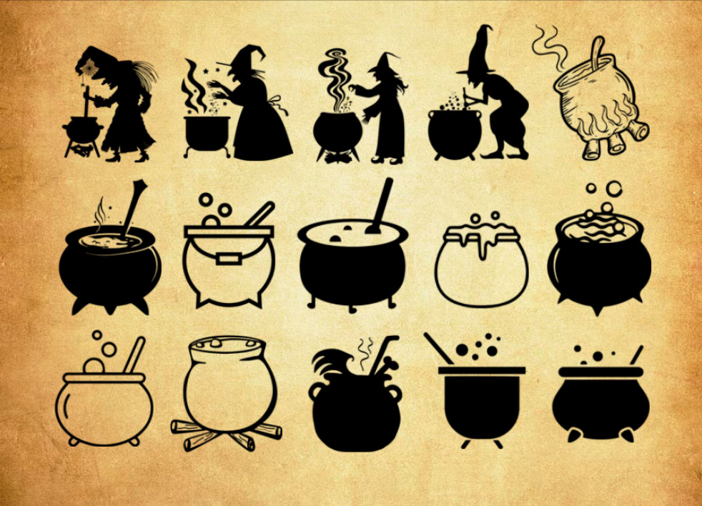 精选巫师帽简笔画和剪影效果PS笔刷 - 高品质巫师帽简笔画和剪影效果资源，提升设计专业度-25虚拟网