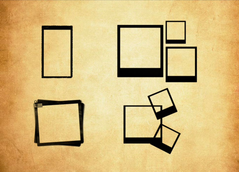 宝丽来相框和边框PS笔刷 - 优质宝丽来相框和边框设计素材，适合Photoshop各类创作场景-25虚拟网