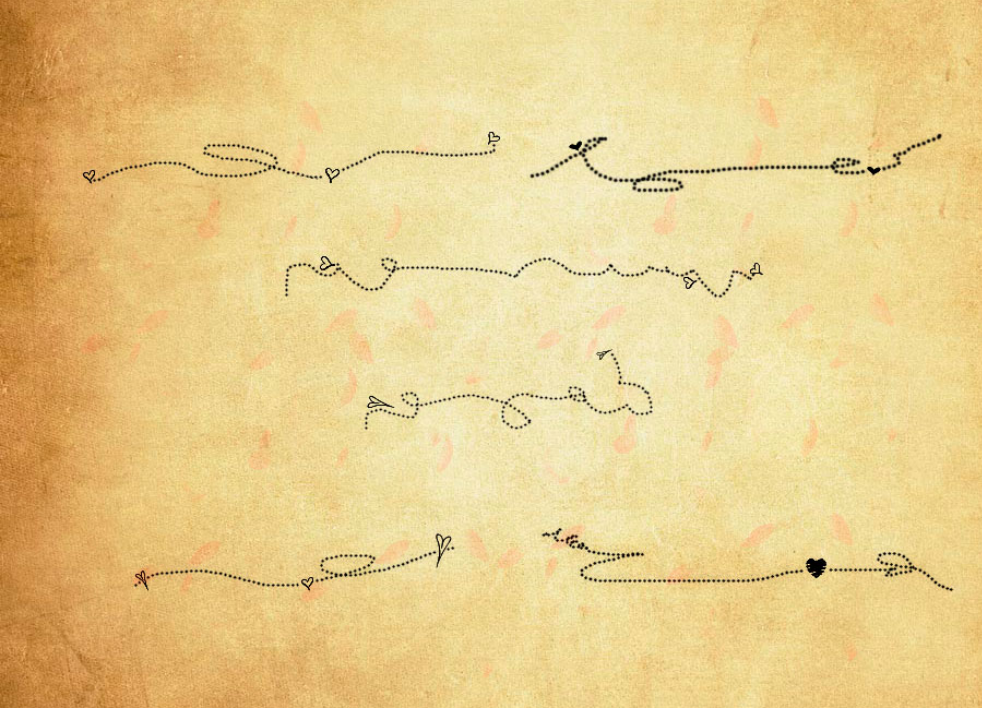 心形虚线分隔符PS笔刷 - 专业心形虚线分隔符设计素材，适合Photoshop各类创作场景-25虚拟网