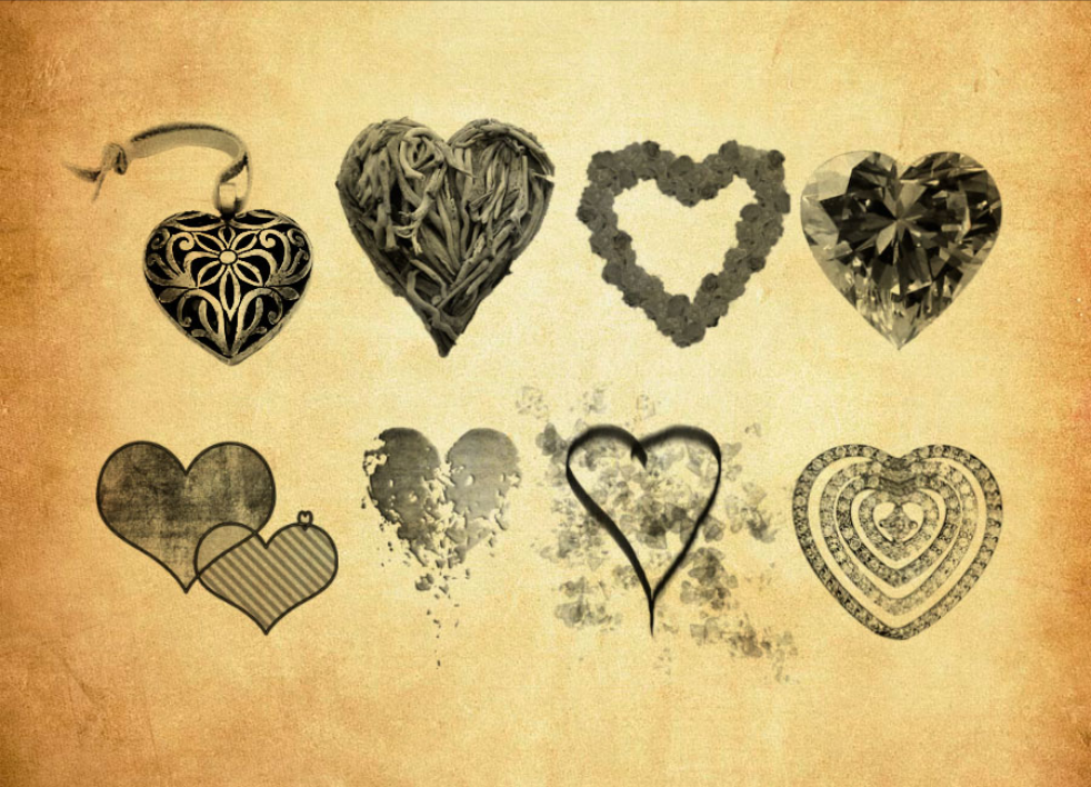 情人节心形PS笔刷 - 多功能情人节心形素材，适用于各类设计项目-25虚拟网