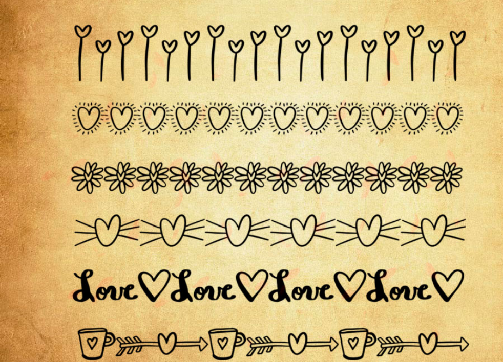 情人节装饰分隔符PS笔刷 - 专业情人节装饰分隔符设计素材，适配Photoshop各类创作场景-25虚拟网