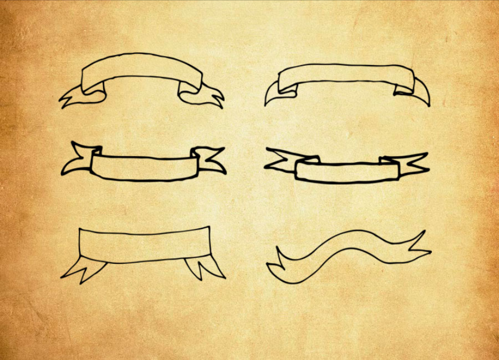 优质手绘公告牌和横幅PS笔刷下载 - 提高手绘公告牌和横幅设计效率，新手也能轻松上手-25虚拟网