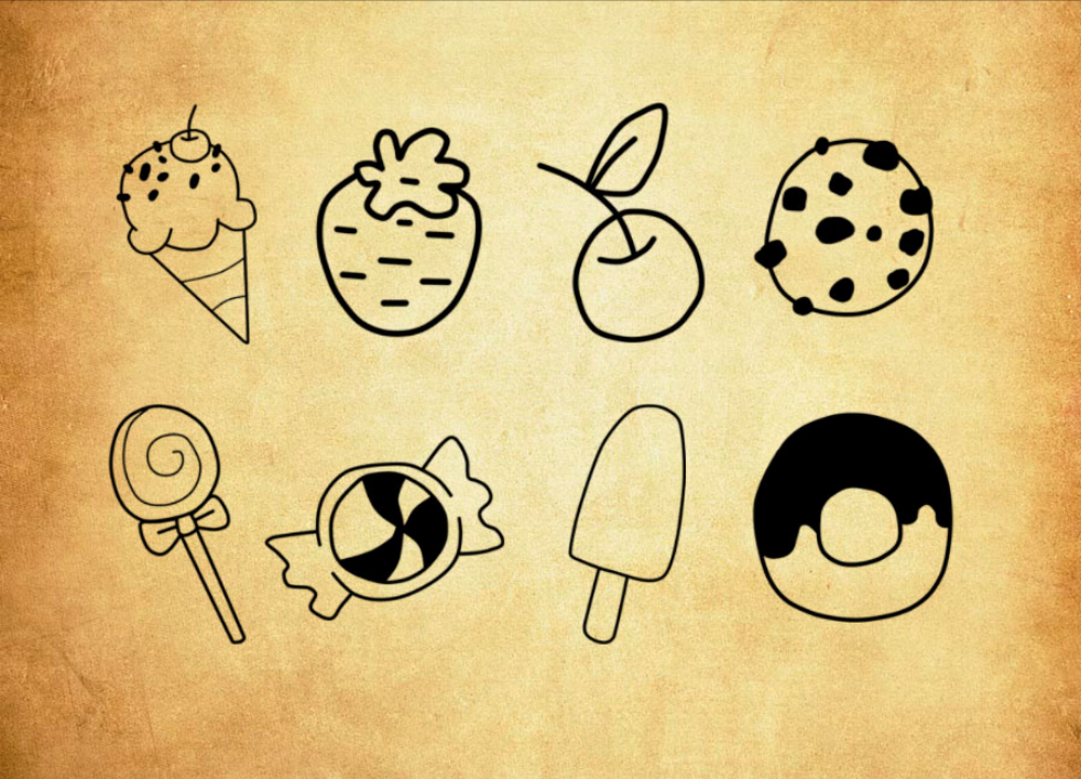 手绘冰激凌和糖果PS笔刷 - 专业手绘冰激凌和糖果设计素材,适配Photoshop各类创作场景-25虚拟网