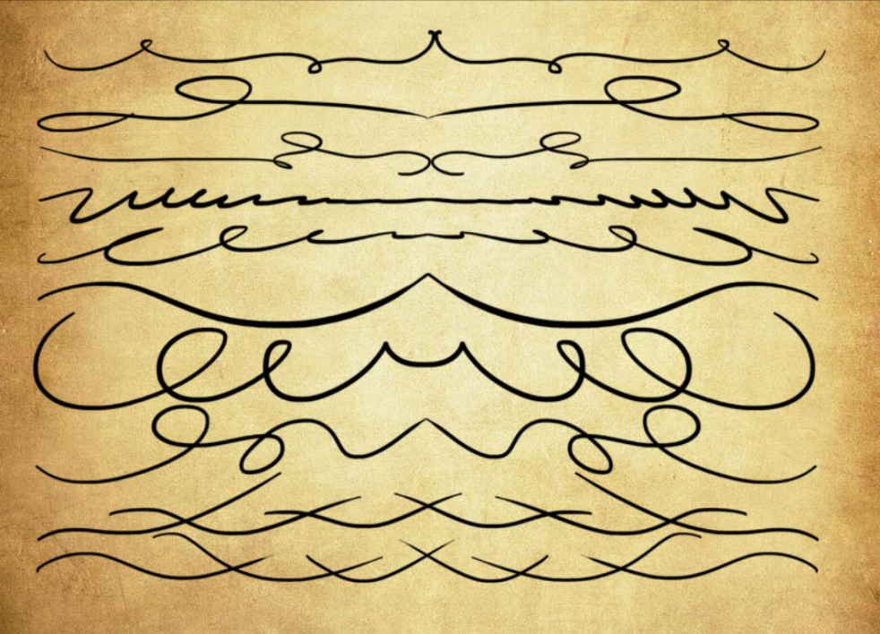 手绘分割线PS笔刷 - 优质手绘分割线设计素材，适配Photoshop各类创作场景-25虚拟网