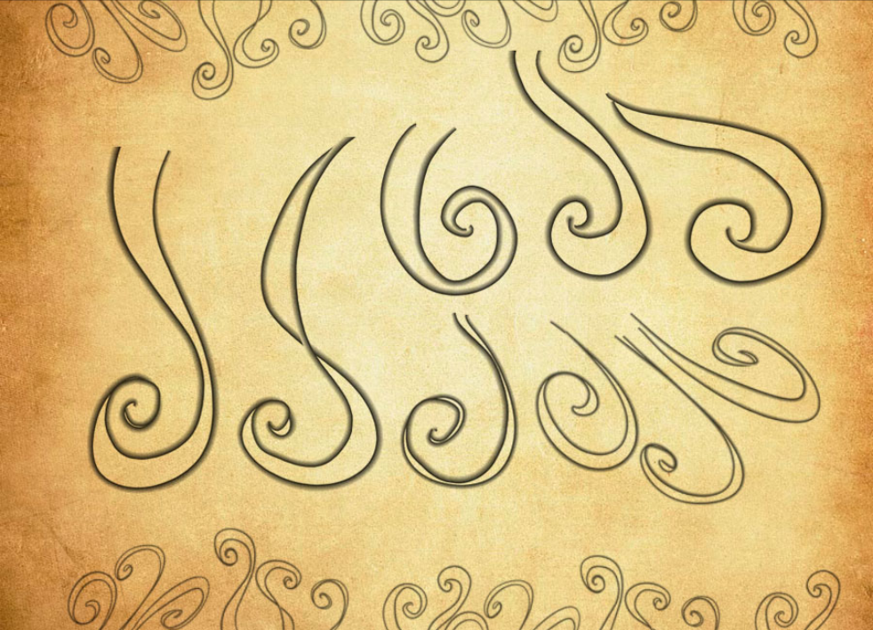 手绘旋转花纹装饰PS笔刷资源 - 精选手绘旋转花纹装饰元素，适用于装饰类设计-25虚拟网