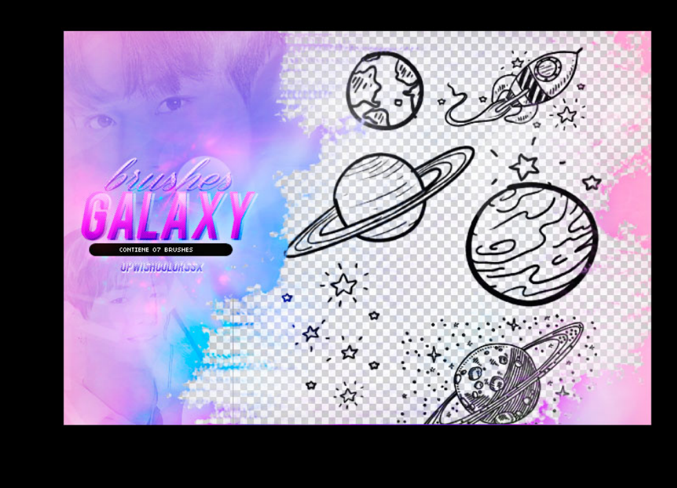 精选手绘星球和星系图案PS笔刷 - 高品质手绘星球和星系图案资源，提升设计专业度-25虚拟网