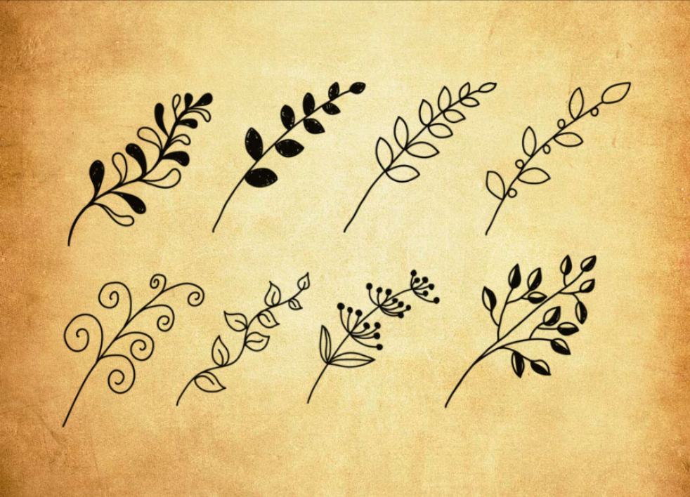 手绘植物藤蔓藤条PS笔刷 - 高效手绘植物藤蔓藤条设计工具，节省80%手动绘制时间-25虚拟网