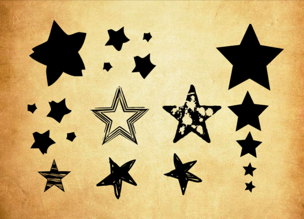 手绘涂鸦五角星装饰PS笔刷 - 高效手绘涂鸦五角星装饰设计工具,节省80%手动绘制时间-25虚拟网