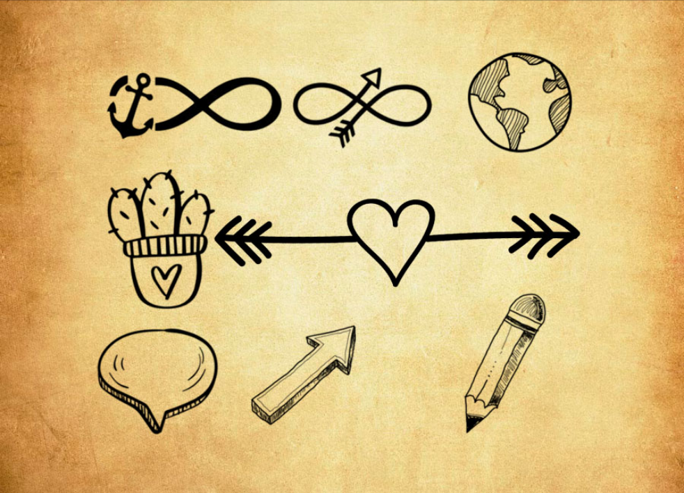 专业手绘涂鸦图形装饰PS笔刷 - 丰富手绘涂鸦图形装饰装饰样式,适用于海报、包装、UI设计-25虚拟网