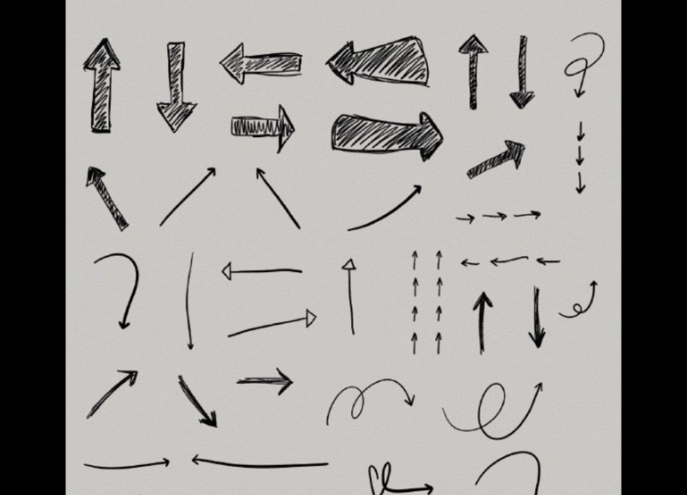 手绘涂鸦箭头PS笔刷V2 - 多功能手绘涂鸦箭头V2素材，适用于各类设计项目-25虚拟网