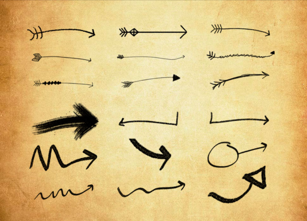 手绘涂鸦箭头图形PS笔刷 - 多功能手绘涂鸦箭头图形素材,适用于各类设计项目-25虚拟网