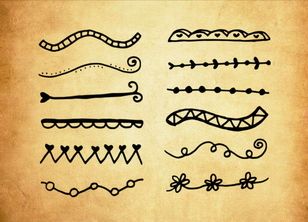 手绘的分隔符装饰PS笔刷 - 专业手绘的分隔符装饰设计素材,适合Photoshop各类创作场景-25虚拟网