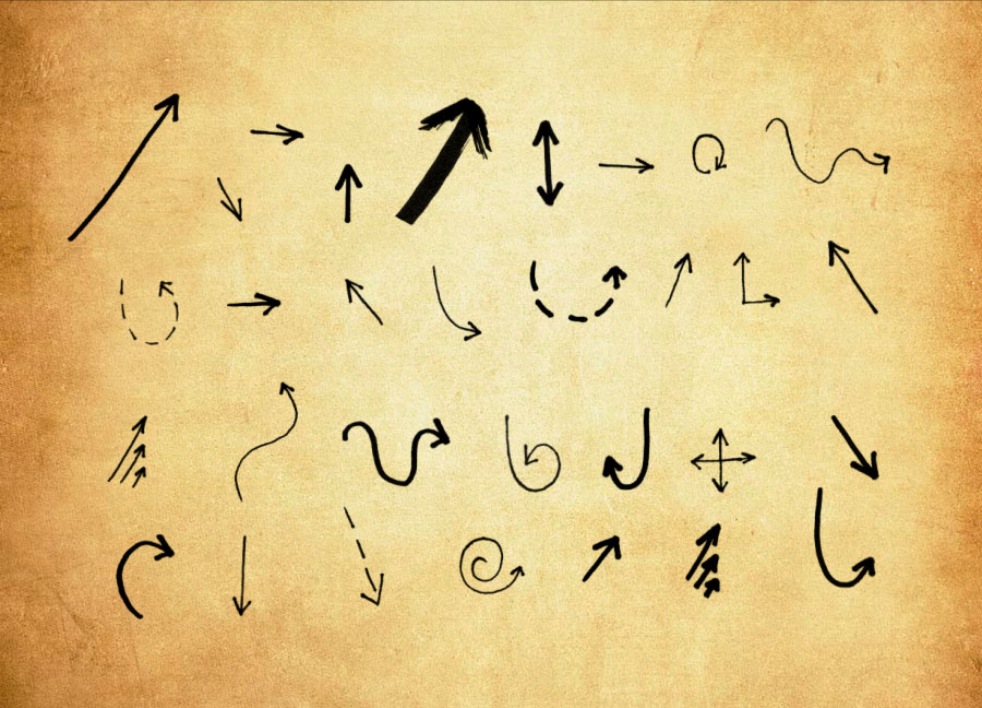 优质手绘童趣小箭头装饰PS笔刷下载 – 提升手绘童趣小箭头装饰设计效率，新手也能轻松上手-25虚拟网