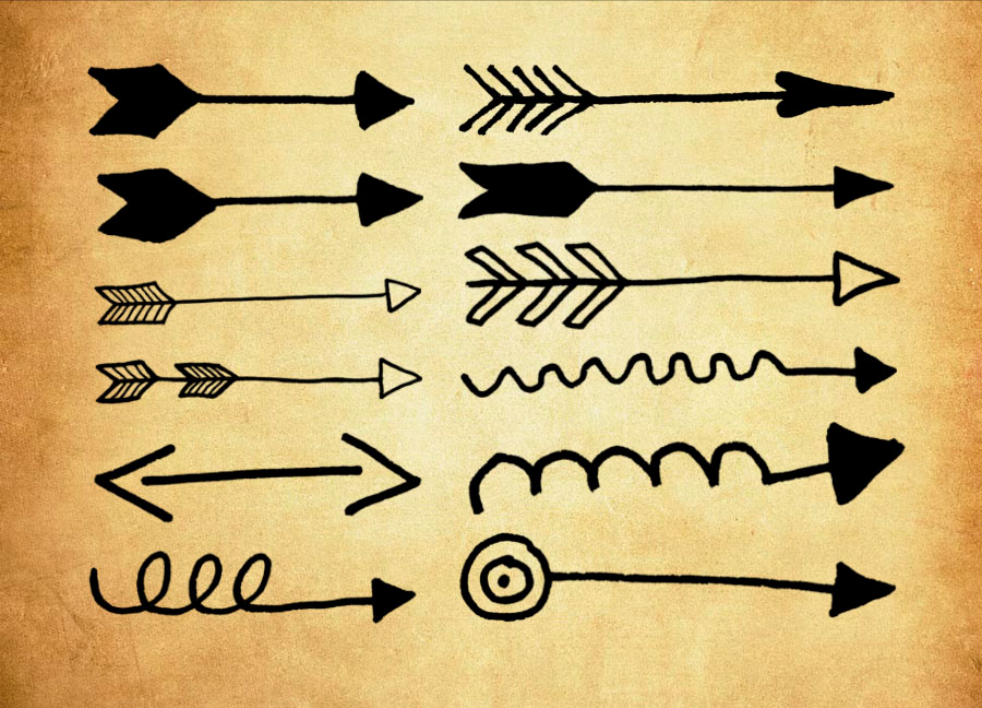 优质手绘箭头和剑羽PS笔刷下载 - 提升手绘箭头和剑羽设计效率,新手也能轻松上手-25虚拟网