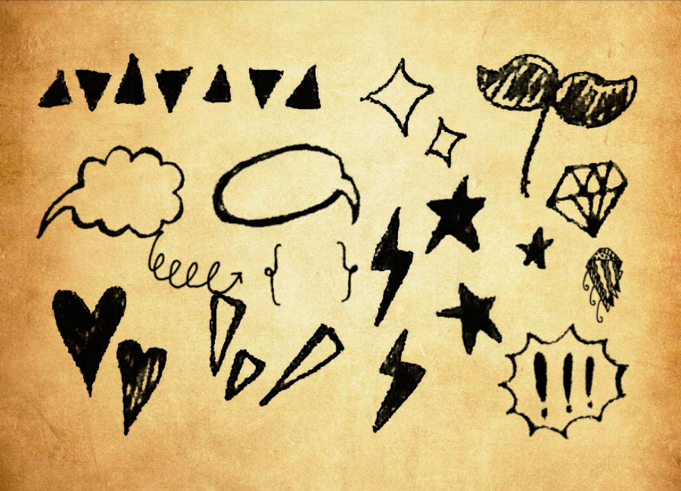 手绘箭头和对话中元素PS笔刷 - 多功能手绘箭头和对话中元素素材，适用于各类设计项目-25虚拟网