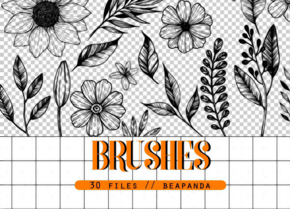 专业CG艺术插画手绘元素PS笔刷 - 包含高品质CG艺术插画手绘元素样式，兼容Photoshop全版本-25虚拟网