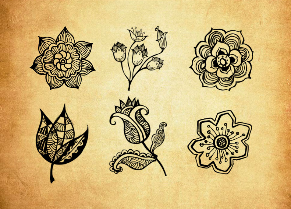 专业手绘花朵和花枝装饰笔刷 - 包含高品质手绘花朵和花枝装饰笔刷样式，兼容Photoshop全版本-25虚拟网