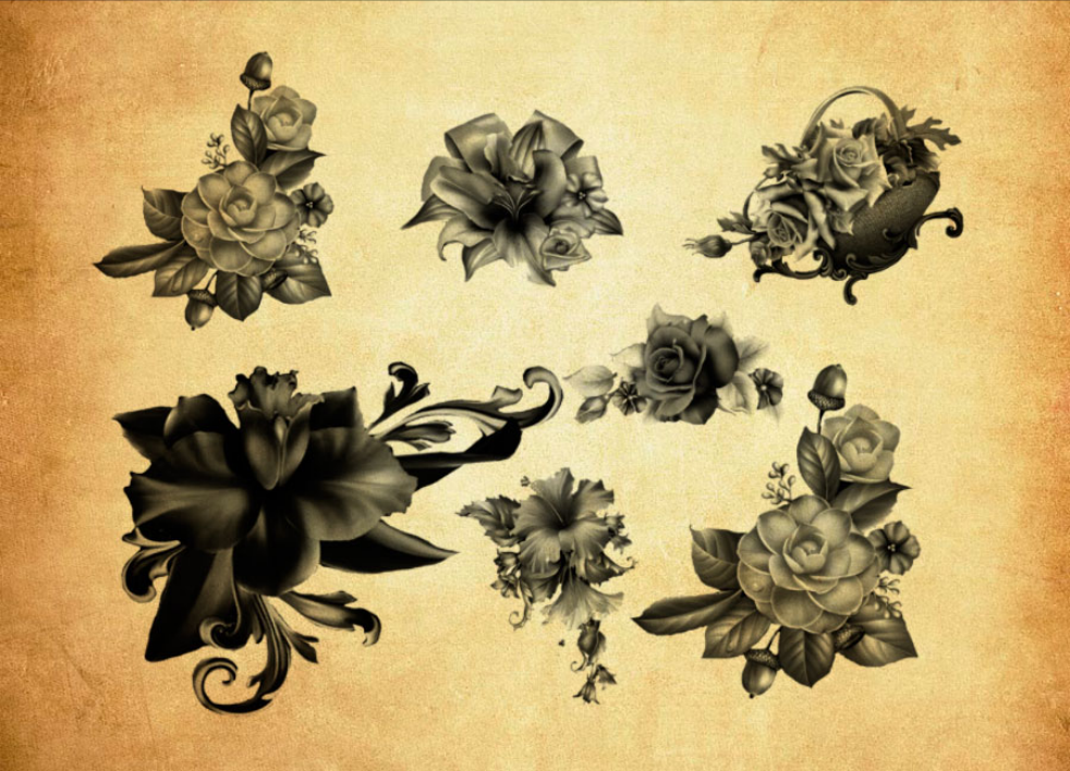 手绘花朵花卉装饰PS笔刷 - 高效手绘花朵花卉装饰设计工具，节省80%手动绘制时间-25虚拟网