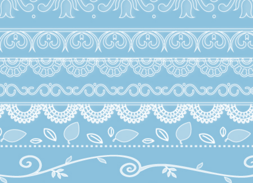 手绘蕾丝和藤蔓边框PS笔刷 - 优质手绘蕾丝和藤蔓边框设计素材，适配Photoshop各类创作场景-25虚拟网