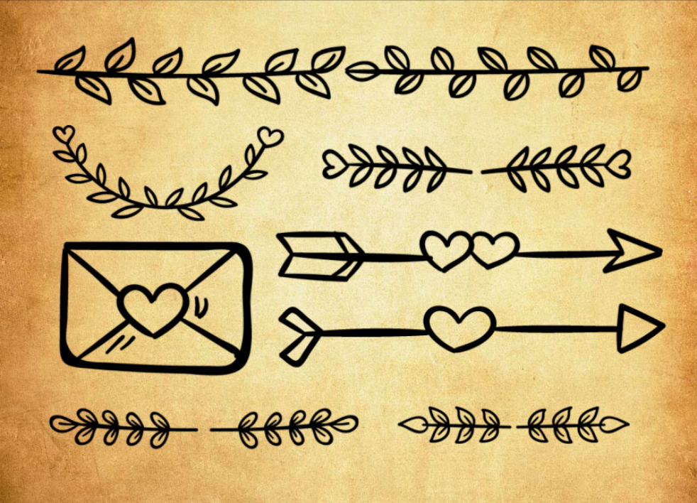 手绘藤蔓和箭头装饰PS笔刷 - 高效手绘藤蔓和箭头装饰设计工具，节省80%手动绘制时间-25虚拟网