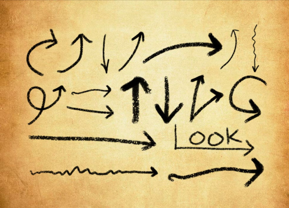 手绘铅笔和蜡笔箭头PS笔刷 - 多功能手绘铅笔和蜡笔箭头素材,适用于各类设计项目-25虚拟网