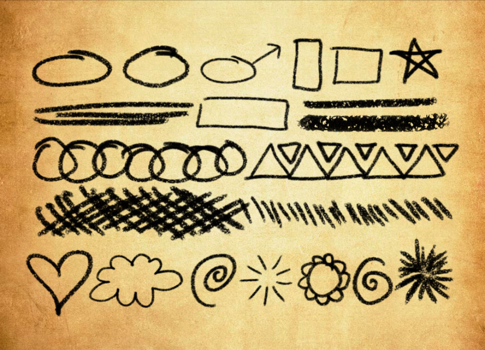 手绘铅笔标记和心形圆圈PS笔刷 - 高效手绘铅笔标记和心形圆圈设计工具,节省80%手动绘制时间-25虚拟网