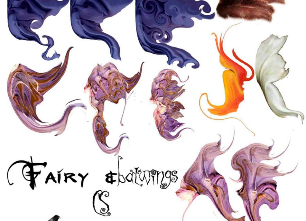 抽象的动物翅膀装饰PS笔刷 - 专业抽象的动物翅膀装饰设计素材，适配Photoshop各类创作场景-25虚拟网