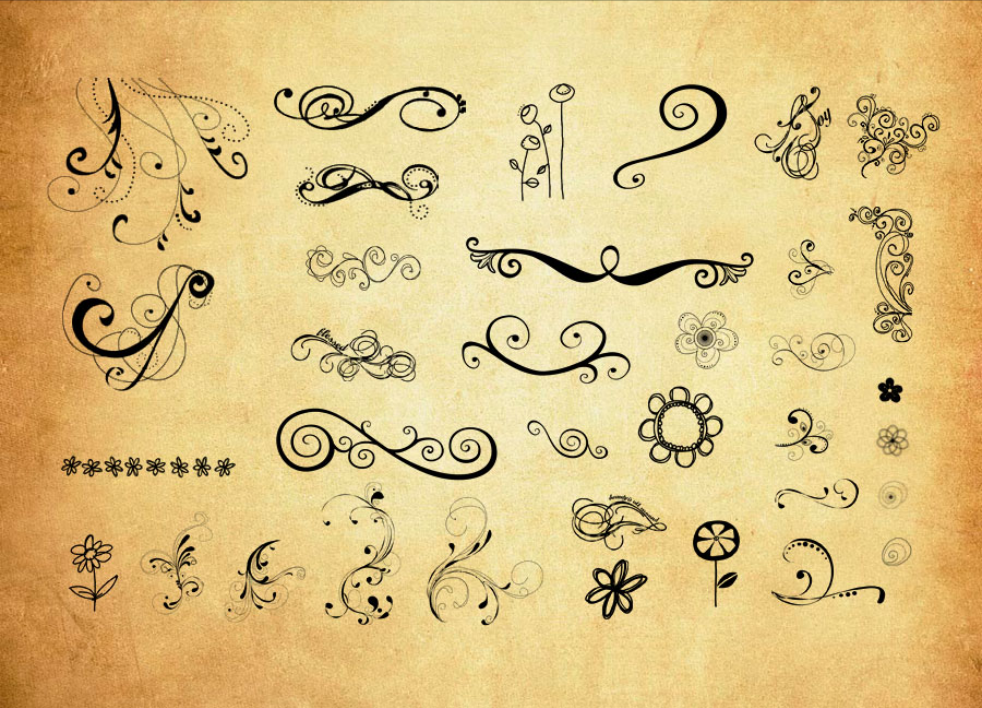 抽象的手绘花朵装饰PS笔刷 – 高效抽象的手绘花朵装饰设计工具，节省80%手动绘制时间-25虚拟网