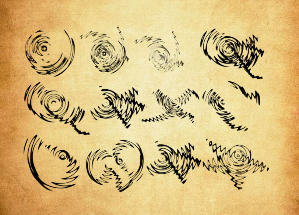 精选抽象的旋转式花纹PS笔刷 – 丰富抽象的旋转式花纹样式，适用于服饰、包装、文创设计-25虚拟网