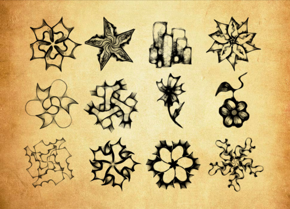 优质抽象的花朵图形图案PS笔刷下载 - 提升抽象的花朵图形图案设计效率，新手也能轻松上手-25虚拟网