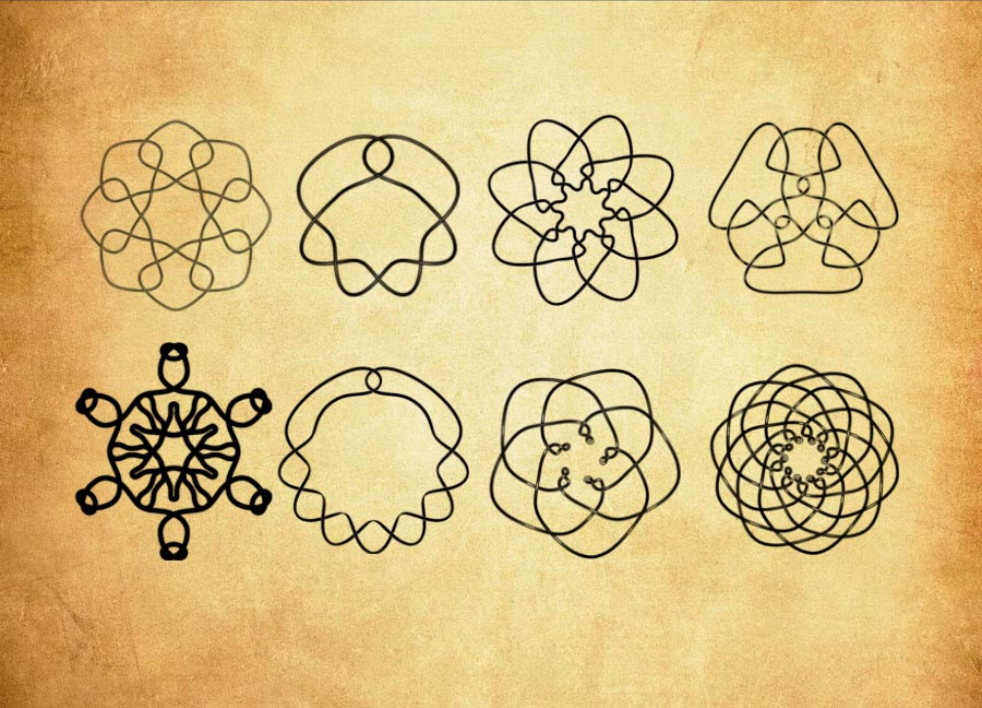 抽象的花纹图形PS笔刷资源 - 精选抽象的花纹图形元素，适用于花纹类设计-25虚拟网