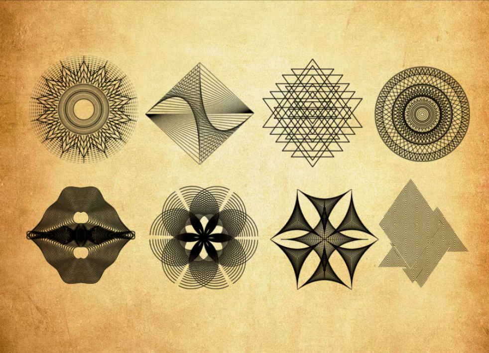 抽象的花纹图形图像PS笔刷 - 专业抽象的花纹图形图像设计素材，适配Photoshop各类创作场景-25虚拟网