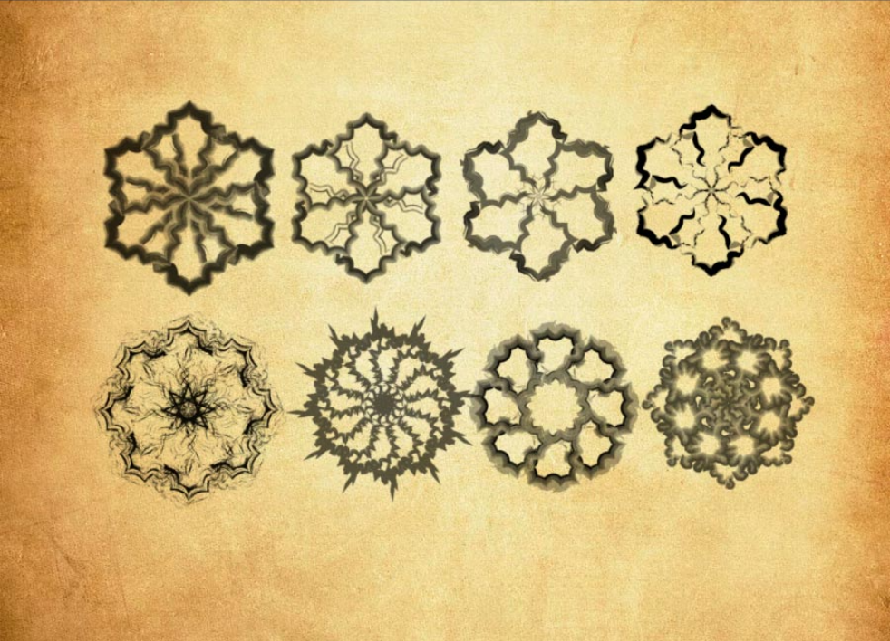 抽象的雪花形状PS笔刷 - 专业抽象的雪花形状设计素材，适合Photoshop各类创作场景-25虚拟网