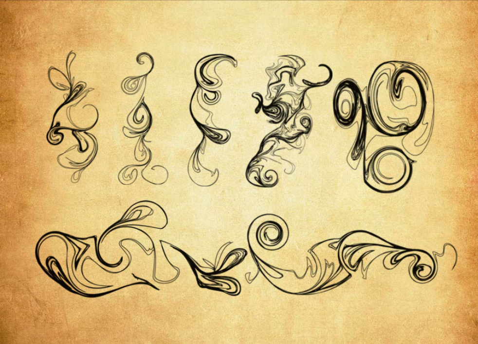 抽象线条装饰PS笔刷 - 精美抽象线条装饰装饰元素，提升设计作品视觉吸引力-25虚拟网