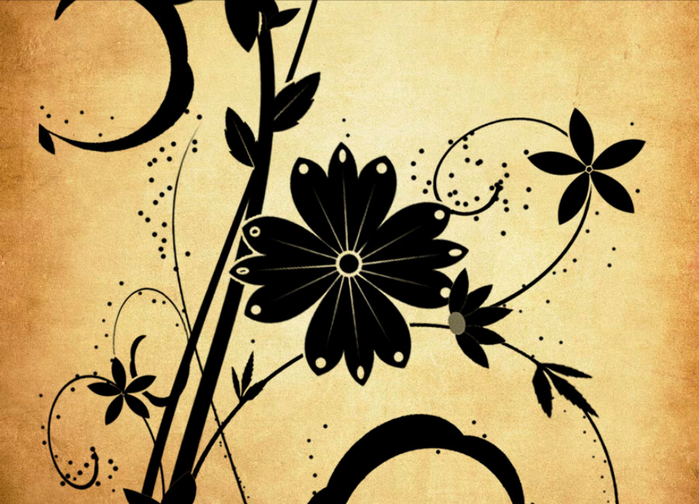 专业时尚植物花纹装饰PS笔刷 - 丰富时尚植物花纹装饰装饰样式,适配海报、包装、UI设计-25虚拟网