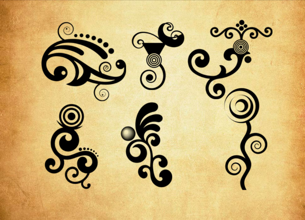 时尚的卷曲花纹装饰PS笔刷 - 高效时尚的卷曲花纹装饰设计工具,节省80%手动绘制时间-25虚拟网