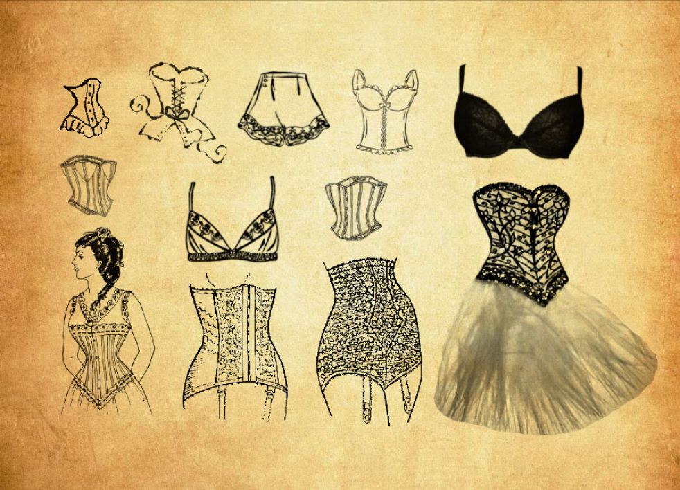 时尚的女性内衣PS笔刷资源 - 精选时尚的女性内衣元素，适用于艺术风格类设计-25虚拟网