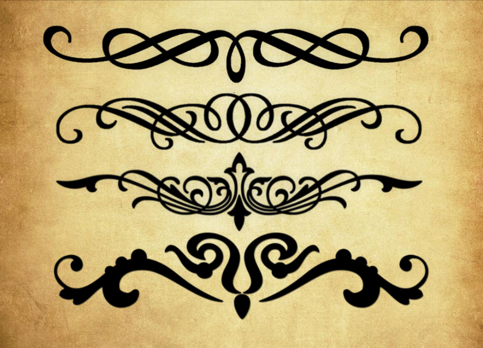 时尚的对称花纹PS笔刷资源 - 精选时尚的对称花纹元素，适用于花纹类设计-25虚拟网