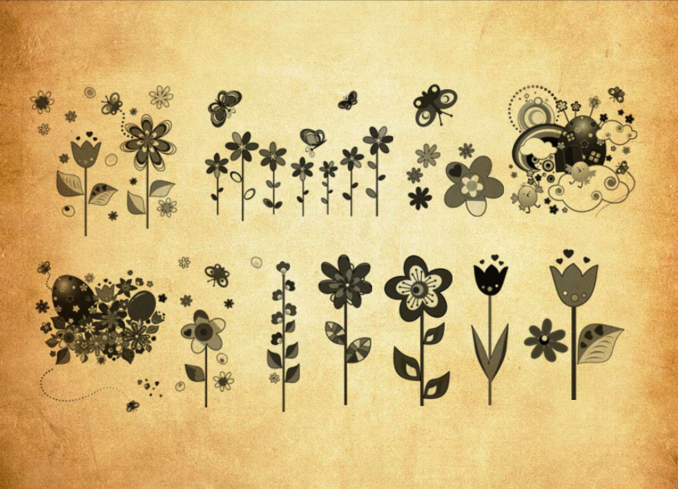 时尚的植物花纹PS笔刷 - 专业时尚的植物花纹设计素材,适配Photoshop各类创作场景-25虚拟网