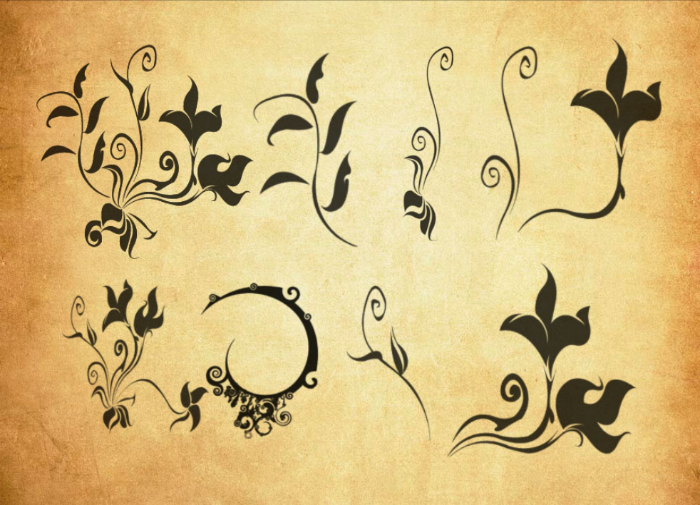 时尚的植物花纹装饰PS笔刷 – 高效时尚的植物花纹装饰设计工具，节省80%手动绘制时间-25虚拟网