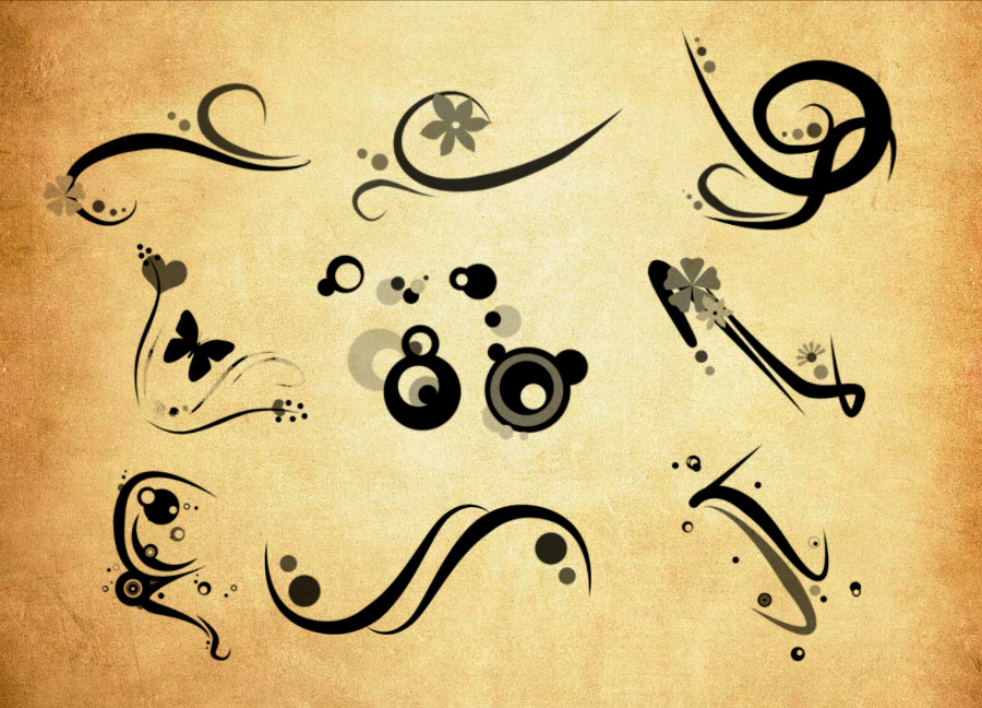 时尚的矢量花纹装饰PS笔刷资源 – 精选时尚的矢量花纹装饰元素，适配装饰类设计-25虚拟网