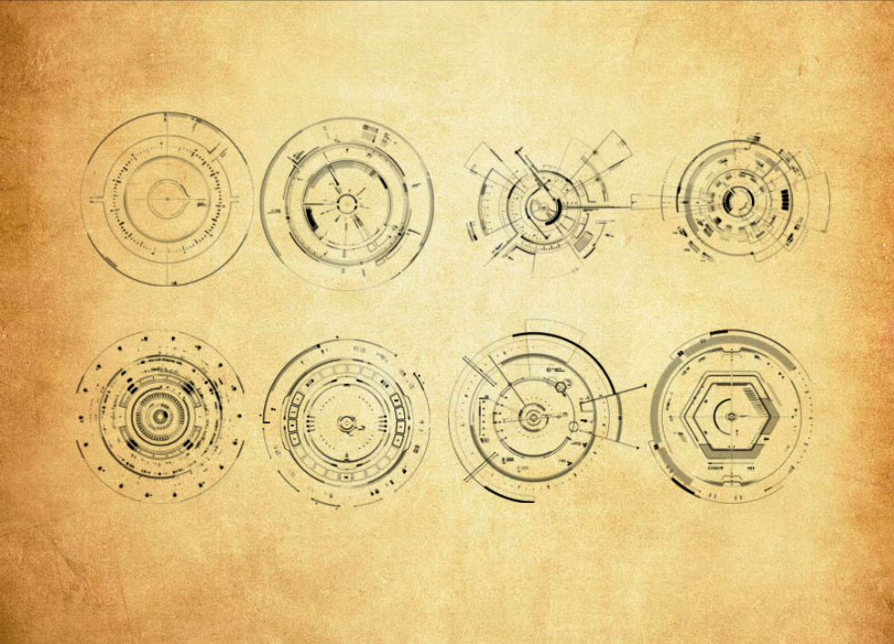 时尚的科技装饰图形PS笔刷 – 专业时尚的科技装饰图形设计素材，适配Photoshop各类创作场景-25虚拟网